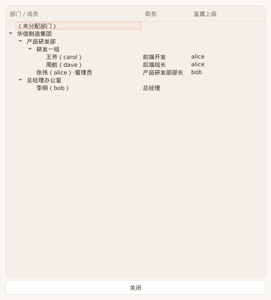 桌面端 · 组织架构（浅色）